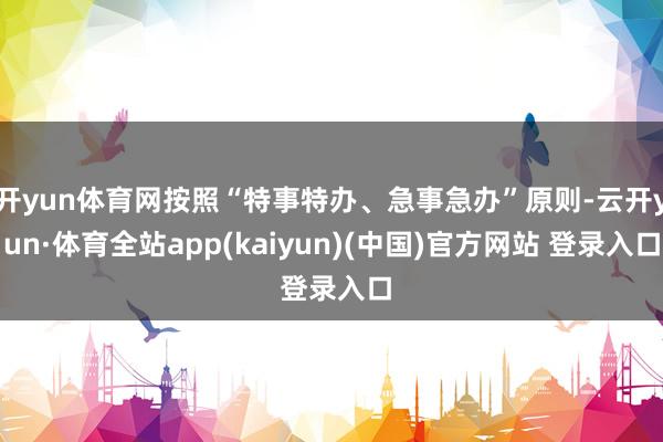 开yun体育网按照“特事特办、急事急办”原则-云开yun·体育全站app(kaiyun)(中国)官方网站 登录入口