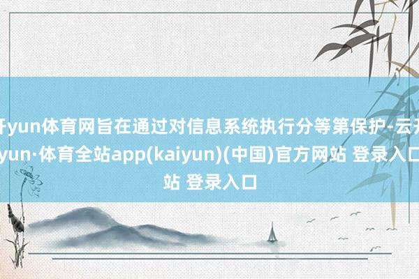 开yun体育网旨在通过对信息系统执行分等第保护-云开yun·体育全站app(kaiyun)(中国)官方网站 登录入口