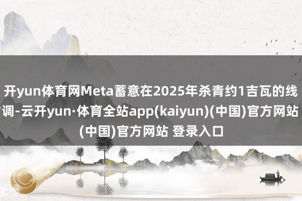 开yun体育网Meta蓄意在2025年杀青约1吉瓦的线上诡计才调-云开yun·体育全站app(kaiyun)(中国)官方网站 登录入口